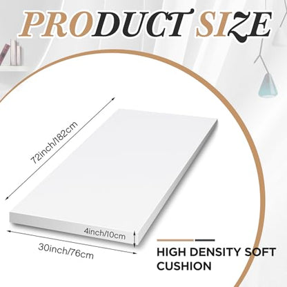 Domensi Upholstery Foam 4" Thick X 30" Width X 72" Length, White - color: White, size: 4" Thick X 30" Width X 72" Length