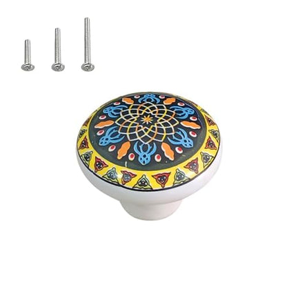 HUAMULAN Ceramic Knobs Boho Cabinet Pulls Drawer Door Handles 15 Pack - color: MZ936-2-15PCS