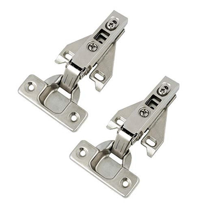 Probrico 20 Pairs（40 Pack） Kitchen Cabinet Hinges for Face Frame Cabinet, Concealed Cabinet Hinges Brushed Satin Nickel with Mounting Screws - size: 20 Pairs