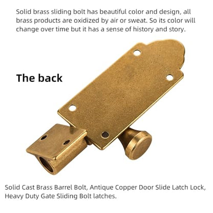 Antique Barrel Bolt Buckle Heavy Duty,Solid Brass Thickened Door Latch (Bronze Upgrade) - color: Bronze Upgrade