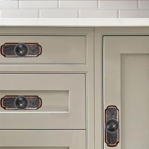 khtumeware 10-Pack Heavy Duty Solid Backplate for Cabinet Knobs Oil Rubbed Bronze Drawer Knobs with Backplate Suitable for Dresser and Kitchen Cabinet Hardware. - color: Oil Rubbed Bronze