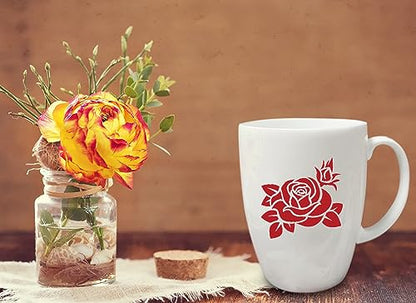 20 Pieces Rose Flower Stencils for Painting on Wood Reusable Floral Stencil for Craft Border Flowers Drawing Template Stencil for Canvas Wall Paper Furniture DIY Scrapbooks Crafts Home Decor (Rose)