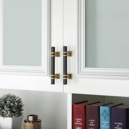 25 Pack 5 Inch Black and Champagne Bronze Cabinet Pulls - color: Black & Champagne Bronze, size: 5 inch (128mm) Hole Center Pull