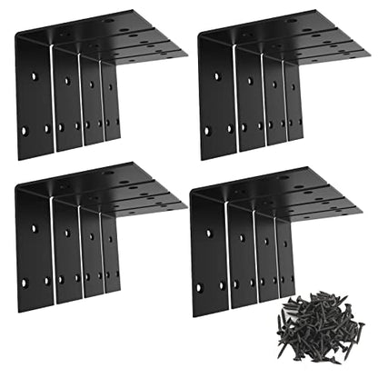 Black Stainless Steel Corner Bracket L Brackets Metal Corner Brace - size: 3.4x3.4x2