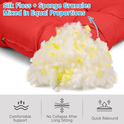 Adirondack Chair Cushion Waterproof Outdoor Rocking Chair Pads - color: Red