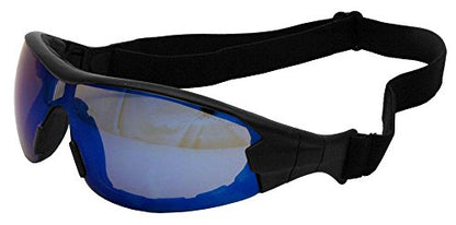 Gateway Safety 21GB9F Swap Wraparound Hybrid Eye Safety Glasses/Goggles, Blue Mirror Anti-Fog Lens, Black Frame with Foam Edge - color: Blue Mirror Anti-fog Lens