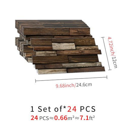 Peel and Stick Backsplash Tile Wall Stickers 24pcs 9.68x4.72 inch - color: Hzw-xy-htp-105