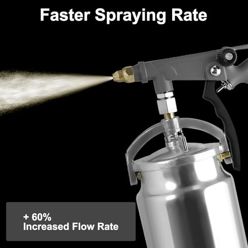 Undercoating Spray Gun with 1000ml Suction Feed Cup,Straight & 360° Spray Hose,No Area is Left Untouched, for Truck Bed Liner Coating, Rubberized Undercoat, Rust Proofing