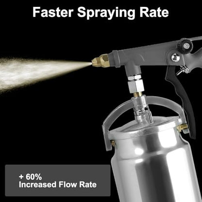 Undercoating Spray Gun with 1000ml Suction Feed Cup,Straight & 360° Spray Hose,No Area is Left Untouched, for Truck Bed Liner Coating, Rubberized Undercoat, Rust Proofing