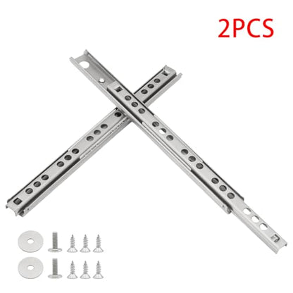 2Pcs 182mm/7.16" Silver Stainless Steel Drawer Slides (1 Pair) - size: 182mm/7.16"