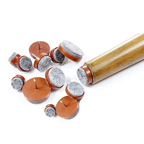40pcs Round Heavy Duty Nail-on Felt Pad for Furniture Chair Table Leg Feet Floor Protectors Slide Smoothly (Brown, Pad Diameter 28mm) - color: Brown 28mm(40 Pcs)