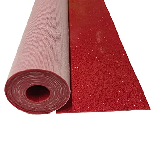 Sparkle Vinyl Fabric, Smooth Glitter Faux Leather Sheets, Shiny Material, Great for Upholstery Bag Making Hair Bows Clips Earrings DIY and Craft Projects - Individual 1 Yard Cut 36"x54" (Fuchsia) - color: Fuchsia, size: 1 Yard