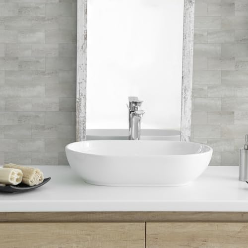10 Sheets Gray Stone PVC Subway Tiles Peel and Stick Backsplash,12''Heat Resistant Stick on Tiles for Kitchen,Waterproof Peel and Stick Wall Tiles for Bathrrom - color: Light Gray Stone