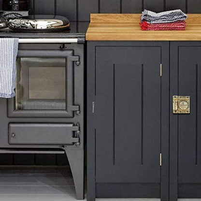 A29 Cabinet Latch, Solid Brass, Windsor Design, Polished Lacquered Finish - color: Polished Lacquered