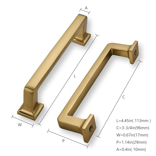 khtumeware 10 Pack Champagne Bronze Cabinet Pulls, 3-3/4 Inch(96mm) Hole Centers Cabinet Handles Kitchen Hardware Straight Bar for Cabinets and Drawer Pulls - color: Champagne Bronze, size: 3-3/4"(96mm) Hole Center, style: 10-pack