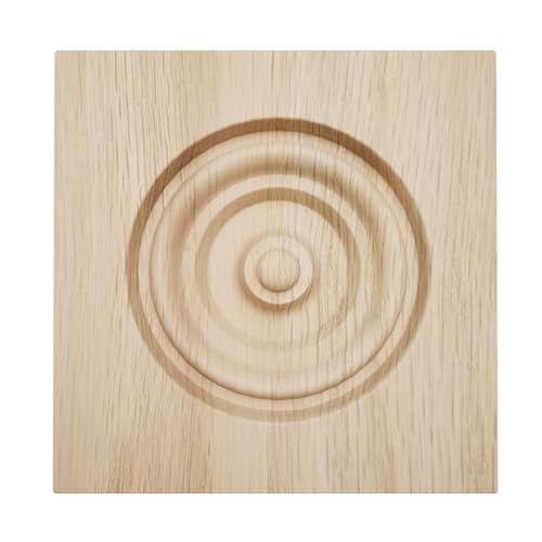 3 1/2" W x 3 1/2" H x 7/8" P Americraft Solid Hardwood Stain Grade Bullseye Rosette with Squared Edge, White Oak - color: White Oak, size: 3.5-in. W x 3.5-in. H
