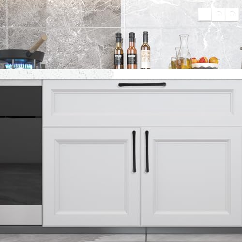 COTYKILEY 10 Pack 7.5 Inch(192mm) Matte Black Kitchen Cabinet Handles Cabinet Pulls Cabinet Door Handles Kitchen Cabinet Hardware Cupboard Drawer Pulls Dresser Handles - color: Matte Black, size: 7.5" Hole Center（192MM）