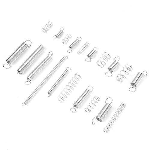 Oumefar 200pcs/set Springs Assortment Kit Good Elasticity Extension Spring Hook Zinc Plated Compression Springs Kit with Box for Toys Clamping Tools