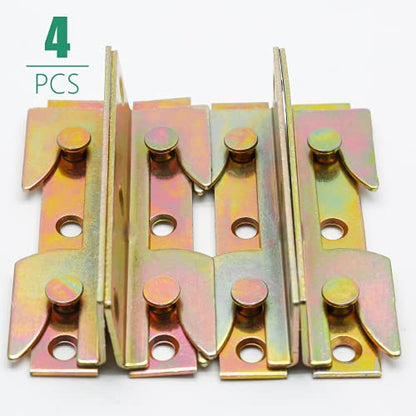 BokWin No Mortise Bed Rail Fittings, 4 Sets