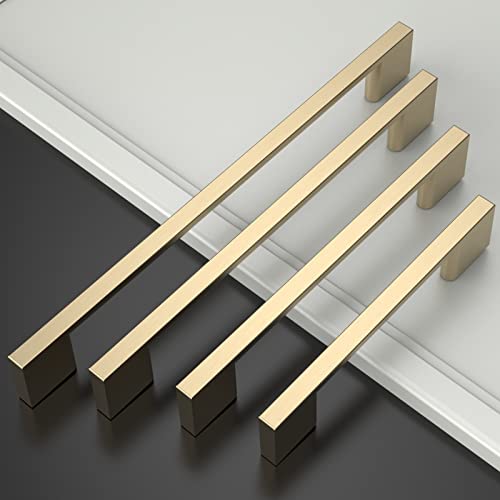 Amerdeco 10 Pack Brushed Brass Cabinet Pulls 3-3/4 Inch(96MM) Hole Centers Kitchen Cabinet Handles Cabinet Hardware Kitchen Handles for Cabinets Cupboard Handles Drawer Pulls ZH0006-2008… - color: Brushed Brass, size: 3.75" hole center
