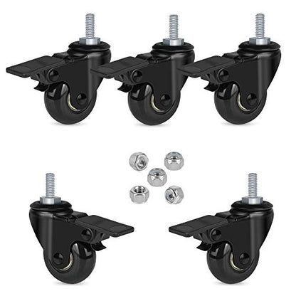Hirate 2 inch Lockable Caster with 5/16"-18UNC Threaded Stem Swivel Wheels - size: 2"