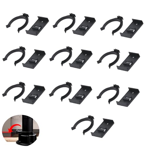 10 Pack Cabinet Leveler Leg Toe Kick Clips Bracket Connector Mounting Flanges for 1.53 inch Adjustable Furniture Legs Plinth Skirting Board Snap Plastic Feet Fastener Panel Trims Kicker - size: 1.53 inches