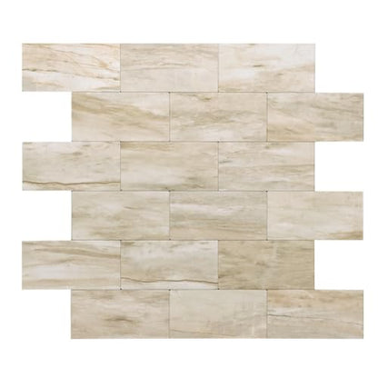 2026 New Upgrade Peel and Stick Backsplash Tile, Peel and Stick 11.34" X 11.57" Wall Tile for Kitchen, Bathroom, Fireplace, Laundry (Light Beige Stone, 10 Packs) - color: Light Beige Stone