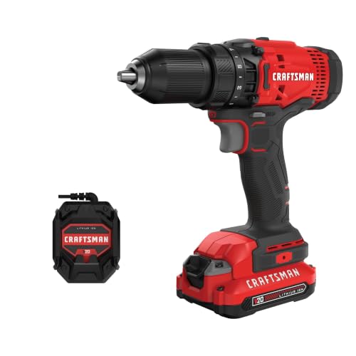 CRAFTSMAN V20 Cordless Drill/Driver Kit, 1/2 inch, Battery and Charger Included (CMCD700C1) - style: 20V MAX Drill Kit