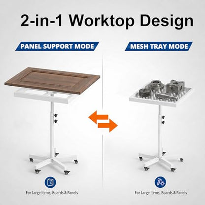 MOOFI 360° Lifting Spray Painting Table/Rotating Spray Paint Rack, 27.8-39.8“ Height Adjustable Stable Paint Rack for Cabinet Paint Stand Door and Car - color: White