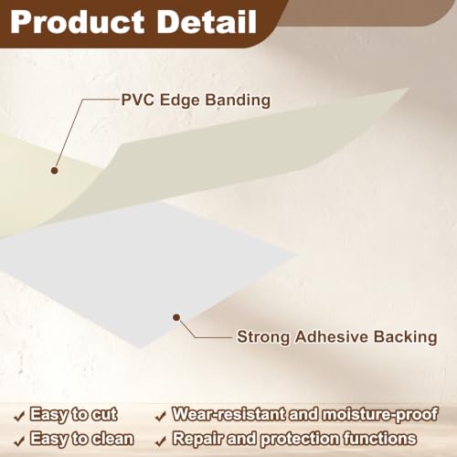 uxcell PVC Edge Banding Tape 3/4" Light Yellow Peel Stick Edging Trim - color: Light Yellow, size: 3/4"