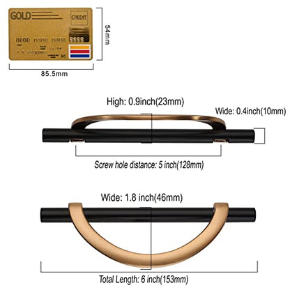Amerdeco 10 Pack Black Brushed Gold Cabinet Pulls 5 Inch(128MM) Hole Centers Kitchen Cabinet Handles Hardware Kitchen Handles for Cabinets Cupboard Handles Drawer Pulls… - color: Champagne Black Gold, size: 5"/128MM Hole Center, style: 10 Pack