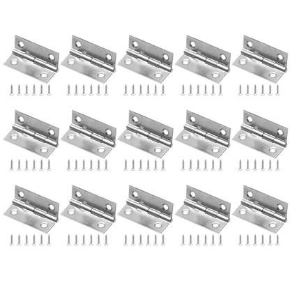 Piutouyar 12 Pack Butt Hinge 2 Inch Mini Hinges, Silver - size: 2 Inch