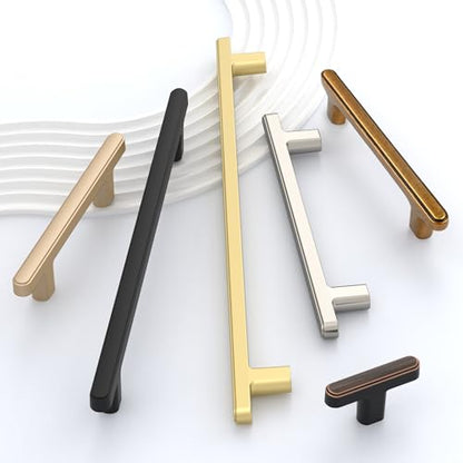 10 Pack Matte Black Modern Rectangular Kitchen Cabinet Knobs - color: Matte Black, size: knob