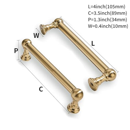 2 Pack Champagne Bronze Cabinet Pulls - Elegant Satin Brass Handle for Drawers and Cabinets, 3-1/2 Inch Hole Center, Modern Kitchen & Bathroom Hardware. - color: Champagne Bronze, size: 3-1/2 Inch hole center