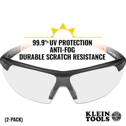 KLEIN TOOLS 60171 Semi Frame Safety Glasses, Clear Lens, 2-Pack - color: Clear Lens, size: 2 Pack