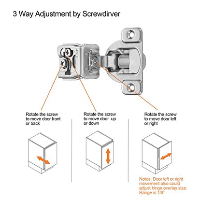 Soft Close Cabinet Hinges for Kitchen, 1-1/4” Overlay, 4 Pack - size: 1-1/4 Inch Overlay