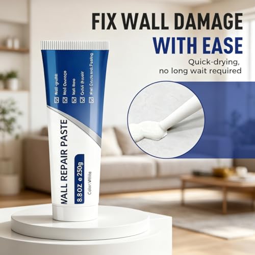 2Pcs Efficient Drywall Repair Kit with Scraper, Muliti-Functional Drawall Patch Paste Repair Kit, Mending Agent White Spackle, Wall Repair Paste, Tile Gap Fille for Holes & Cracks Nail Holes