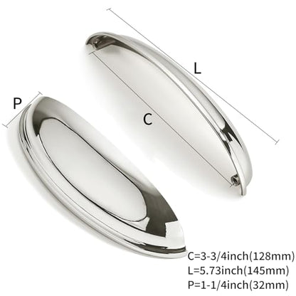 10 Pack 5" Drawer Pulls Polished Nickel Cabinet Cup Pulls Kitchen Hardware Cabinet Handles Drawer Handles Knobs 5 inch Hole Center - color: Polished Nickel, size: 5"(128mm) Hole Center