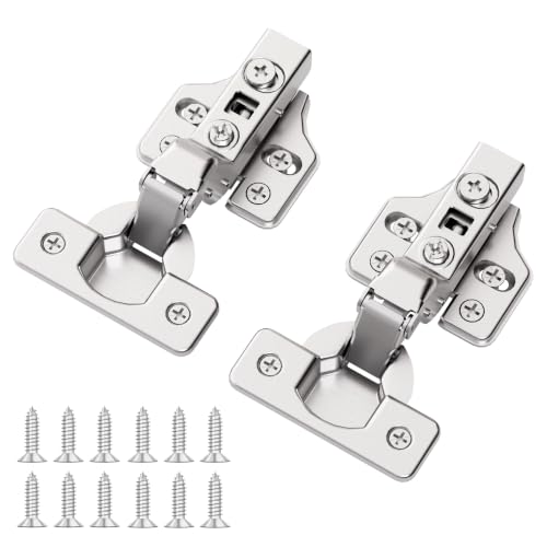 20Pcs Soft Close Inset Cabinet Hinges with Clip-On Plate - color: Inset, size: 20 Pieces