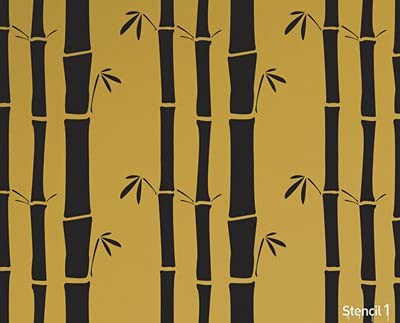Stencil1 Bamboo Pattern Stencil 11" x 11" Asian Zen Wall Decor - color: Bamboo Repeat Wallpaper Pattern Stencil