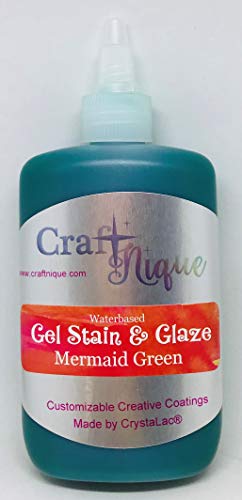 CrystaLac, CraftNique Water Based Gel Stain & Glaze (4 oz, Mermaid Green) - color: Mermaid Green