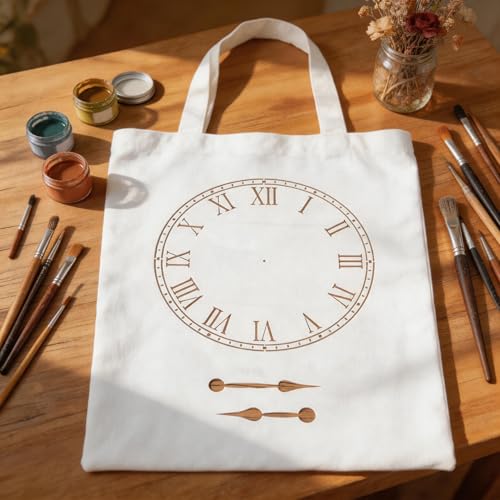 TIAMECH A4 Reusable Rome Clock Dial Stencil for Painting - style: Rome Clock Dial