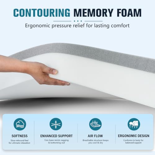 JOYWOO High Density Memory Foam Padding 72"x24"x3", Sofa Cushion & Chair Support Pad, Cut to Size Replacement for Thin Padding & DIY - size: 72x24x3"