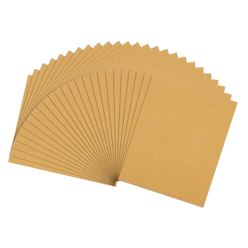 25 Pcs 80 Grit Sandpaper 9 x 11 Inch Sand Paper Alumina Gold - size: 9 x 11 Inch(80 Grit)