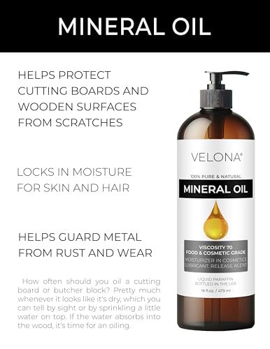 velona Mineral Oil 70 Viscosity NF - 8 fl oz, USP Grade, with Pump - size: 8 Ounce