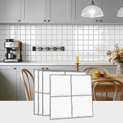 VICCI Peel and Stick Backsplash, 6" x 6", 20-Sheet - color: White