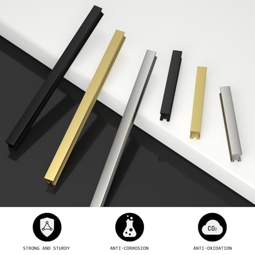 homdiy 10 Pack Adjustable Black Cabinet Pulls 2" to 8.8" (51-224mm) Adjustable Hole Distance Drawer Pulls - color: Black, size: 51-224mm