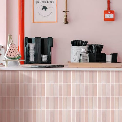 Alwayspon 12×12inch×10Pcs 2.5mm Thick Version Pink Marble Style 3D Vinyl Backsplash Tiles, Self-Adhesive Peel and Stick Wall Tile Stickers Stick on Subway Tiles for Kitchen Bathroom Wall - color: Pink