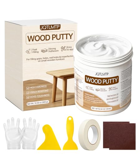 Wood Filler for Furniture Repair, 10.58 OZ White Wood Filler, Wood Repair Kit for Cabinets, Fix Cracks Holes Scratches for Furniture, Table, Floor - color: White