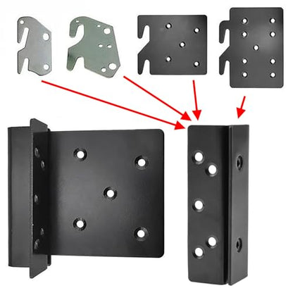 2PCS Heavy-Duty Frame Column Brackets Black Double-Hook Groove